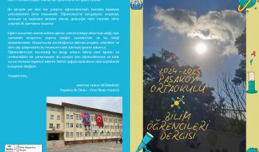 Sancaktepe Paşaköy İlkokulu Ve Paşaköy Ortaokulu – Bilim Öğrencileri Dergisi